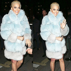 Rita Ora Wearing Milusha London Coat At Madonna's Star Studded Party