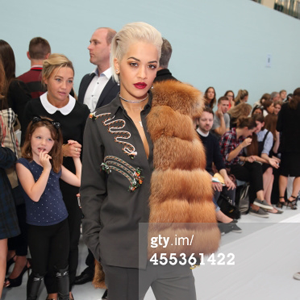 Rita Ora Wearing Milusha London Coat at LFW