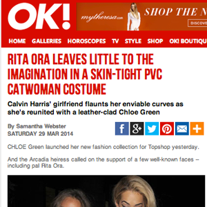OK Online/ Rita Ora Wearing Milusha London Coat